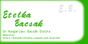 etelka bacsak business card